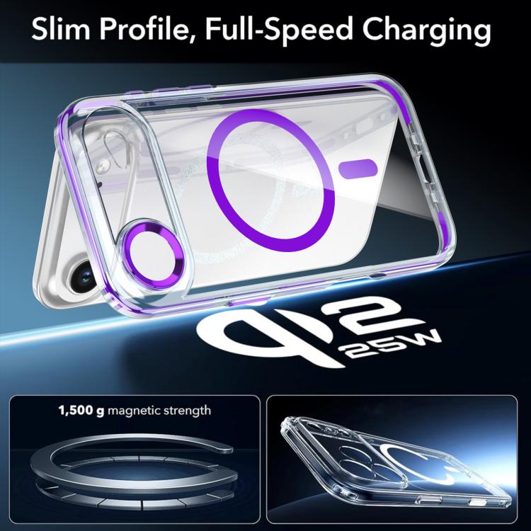 For iPhone Air Qicai Two-color Transparent Magnetic Phone Case