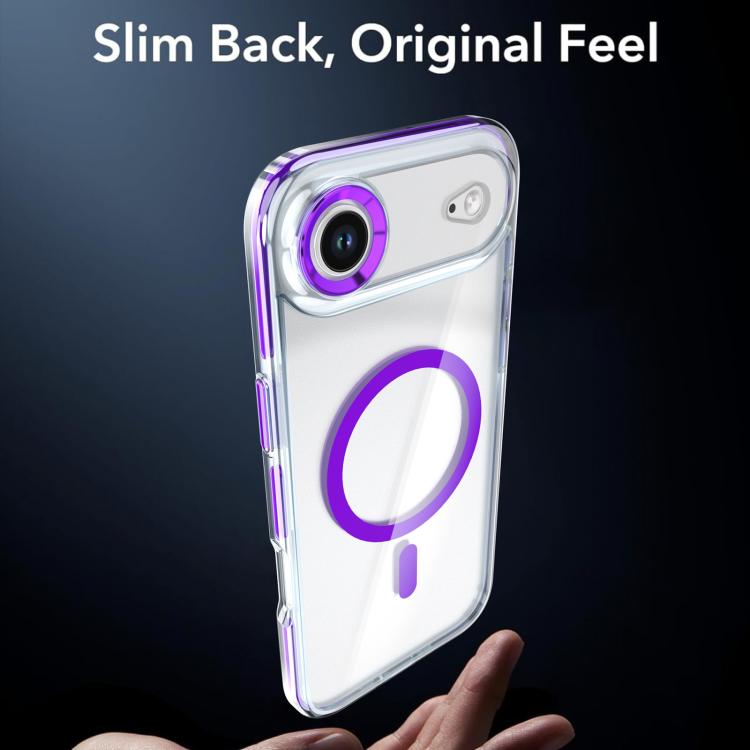 For iPhone Air Qicai Two-color Transparent Magnetic Phone Case