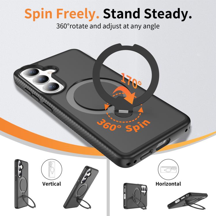 For Samsung Galaxy S26+ 5G Magnetic 360 Rotating Stand Airbag Shockproof Phone Case