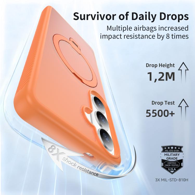 For Samsung Galaxy S26+ 5G Magnetic 360 Rotating Stand Airbag Shockproof Phone Case