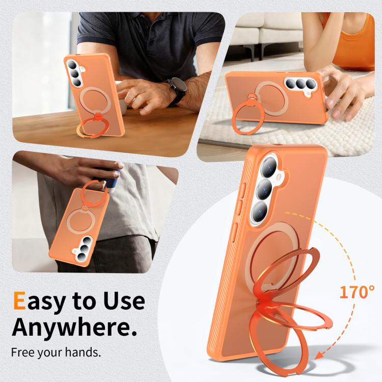 For Samsung Galaxy S26+ 5G Magnetic 360 Rotating Stand Airbag Shockproof Phone Case