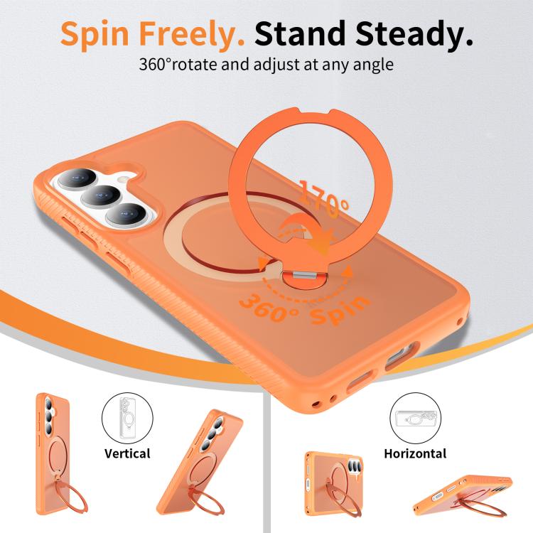 For Samsung Galaxy S26+ 5G Magnetic 360 Rotating Stand Airbag Shockproof Phone Case