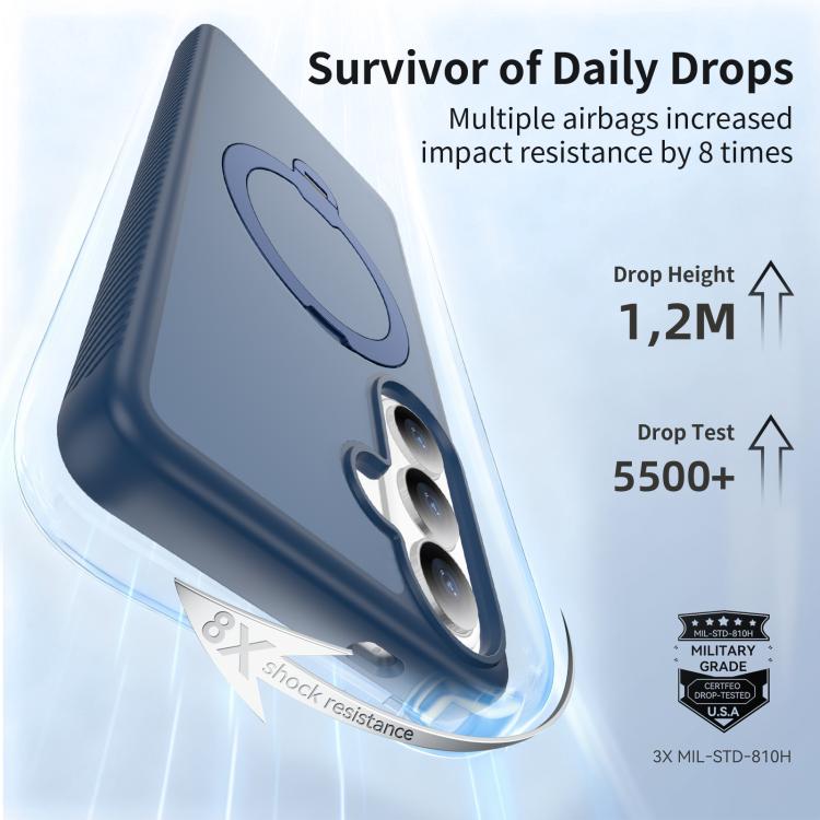 For Samsung Galaxy S26+ 5G Magnetic 360 Rotating Stand Airbag Shockproof Phone Case