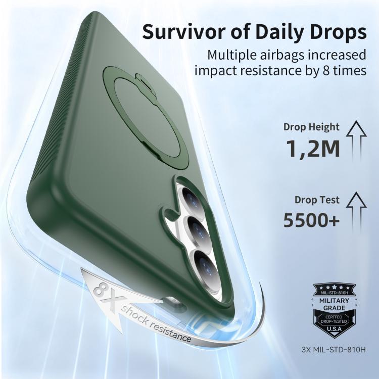 For Samsung Galaxy S26+ 5G Magnetic 360 Rotating Stand Airbag Shockproof Phone Case