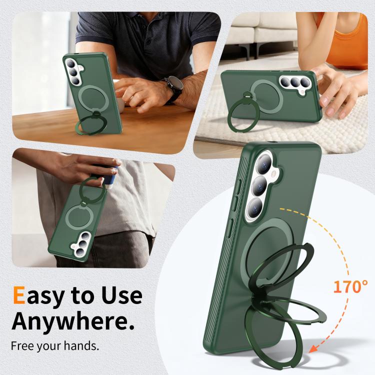 For Samsung Galaxy S26+ 5G Magnetic 360 Rotating Stand Airbag Shockproof Phone Case