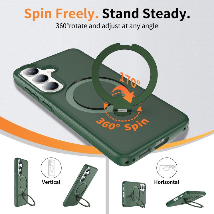 For Samsung Galaxy S26+ 5G Magnetic 360 Rotating Stand Airbag Shockproof Phone Case