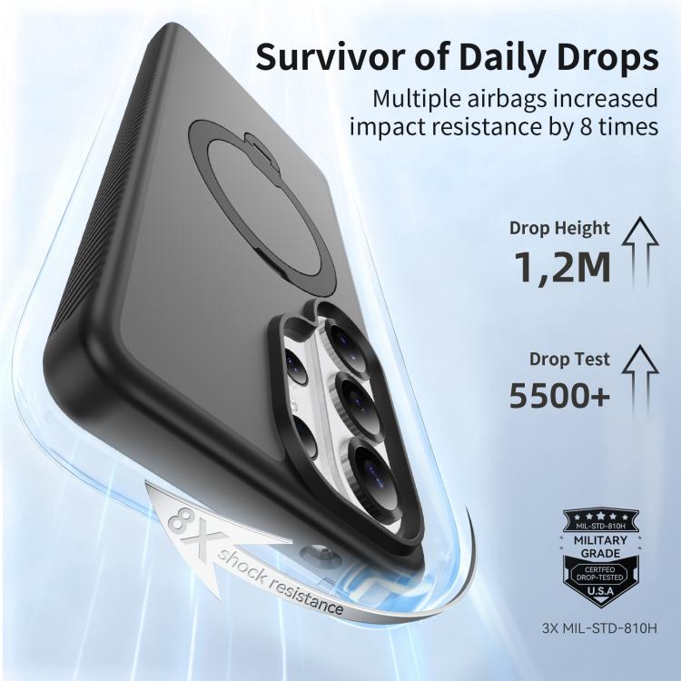 For Samsung Galaxy S26 Ultra 5G Magnetic 360 Rotating Stand Airbag Shockproof Phone Case