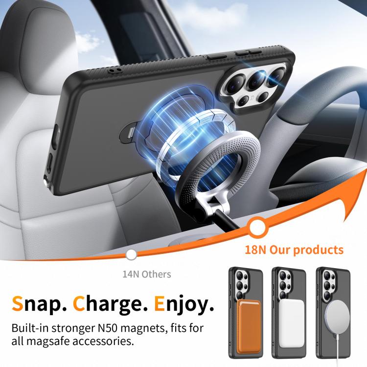 For Samsung Galaxy S26 Ultra 5G Magnetic 360 Rotating Stand Airbag Shockproof Phone Case