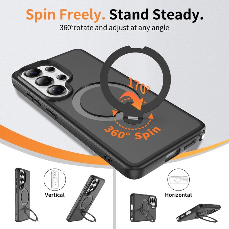 For Samsung Galaxy S26 Ultra 5G Magnetic 360 Rotating Stand Airbag Shockproof Phone Case