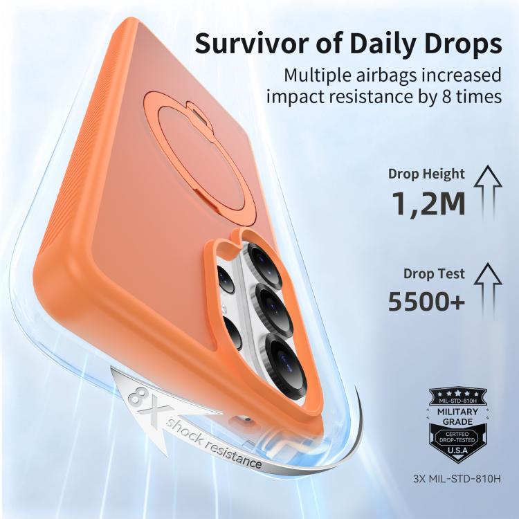 For Samsung Galaxy S26 Ultra 5G Magnetic 360 Rotating Stand Airbag Shockproof Phone Case