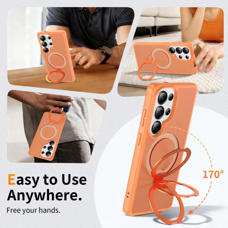 For Samsung Galaxy S26 Ultra 5G Magnetic 360 Rotating Stand Airbag Shockproof Phone Case