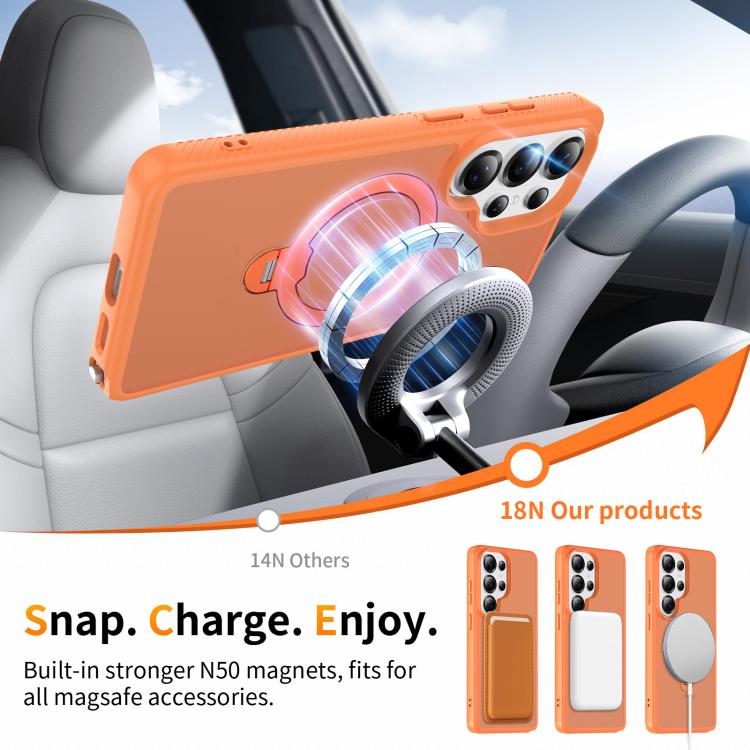 For Samsung Galaxy S26 Ultra 5G Magnetic 360 Rotating Stand Airbag Shockproof Phone Case