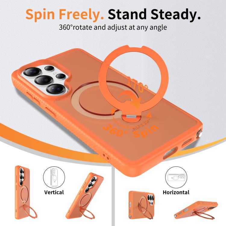For Samsung Galaxy S26 Ultra 5G Magnetic 360 Rotating Stand Airbag Shockproof Phone Case