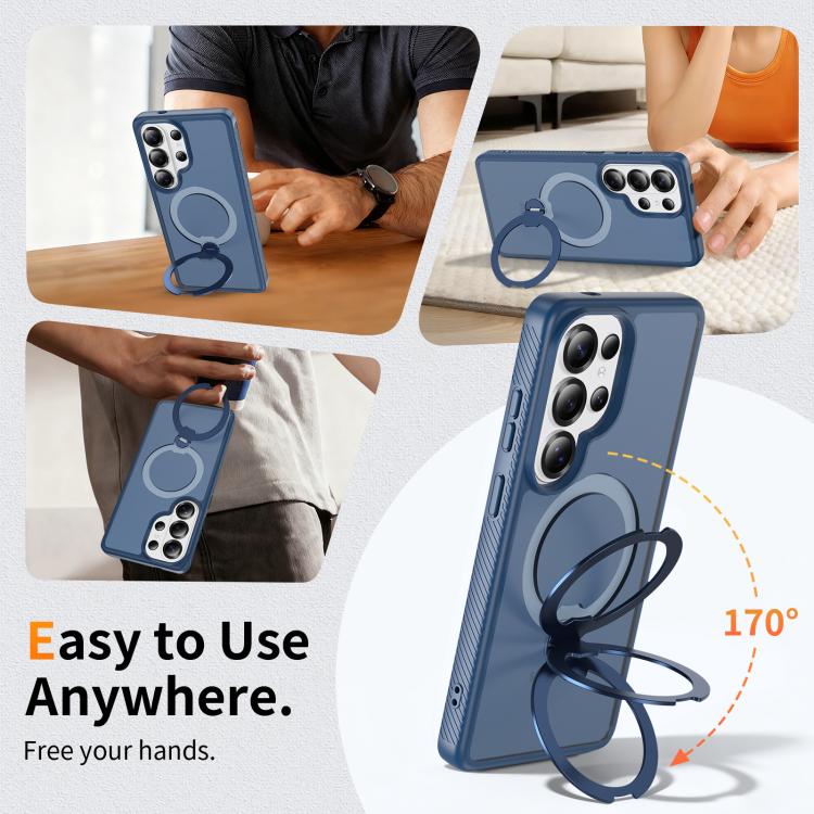For Samsung Galaxy S26 Ultra 5G Magnetic 360 Rotating Stand Airbag Shockproof Phone Case