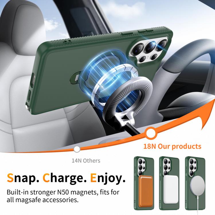 For Samsung Galaxy S26 Ultra 5G Magnetic 360 Rotating Stand Airbag Shockproof Phone Case