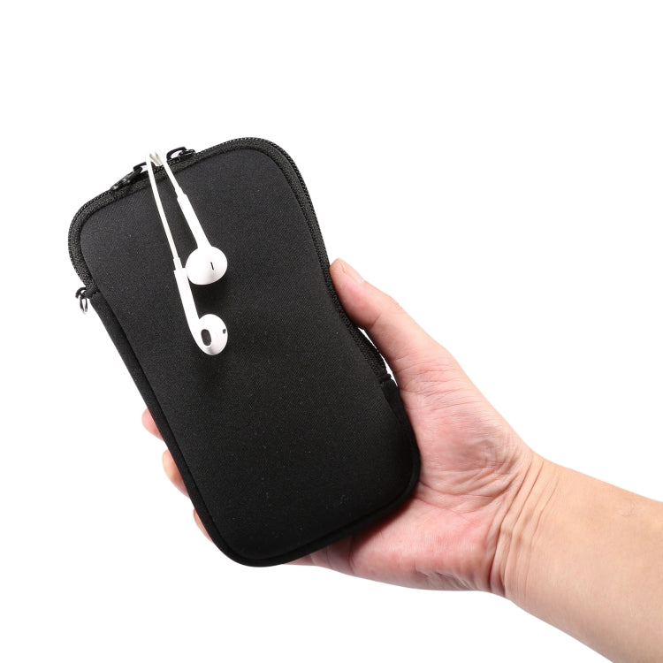 Universal Elasticity Zipper Protective Case Storage Bag with Lanyard For Huawei Mate 20 X / 7.2 inch Smart Phones