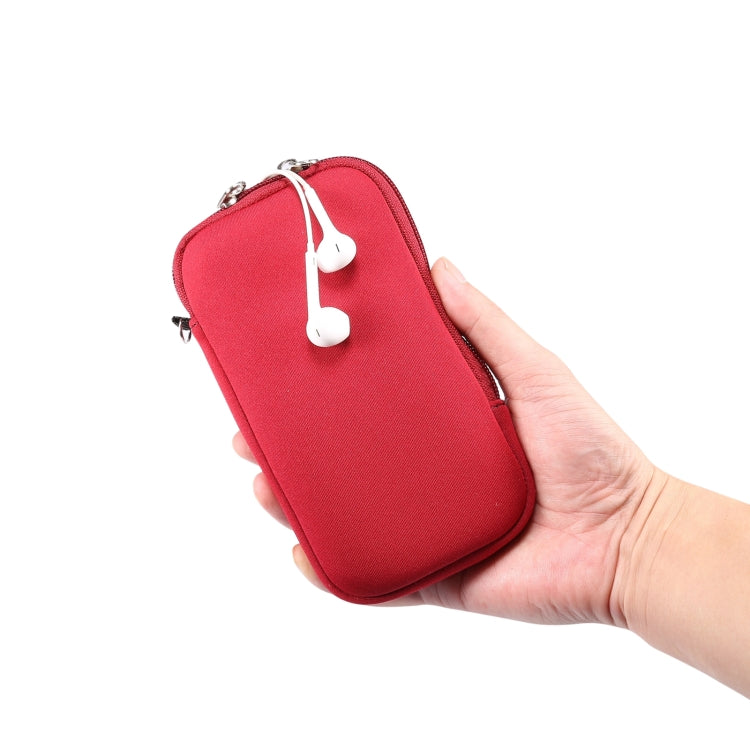 Universal Elasticity Zipper Protective Case Storage Bag with Lanyard For Huawei Mate 20 X / 7.2 inch Smart Phones