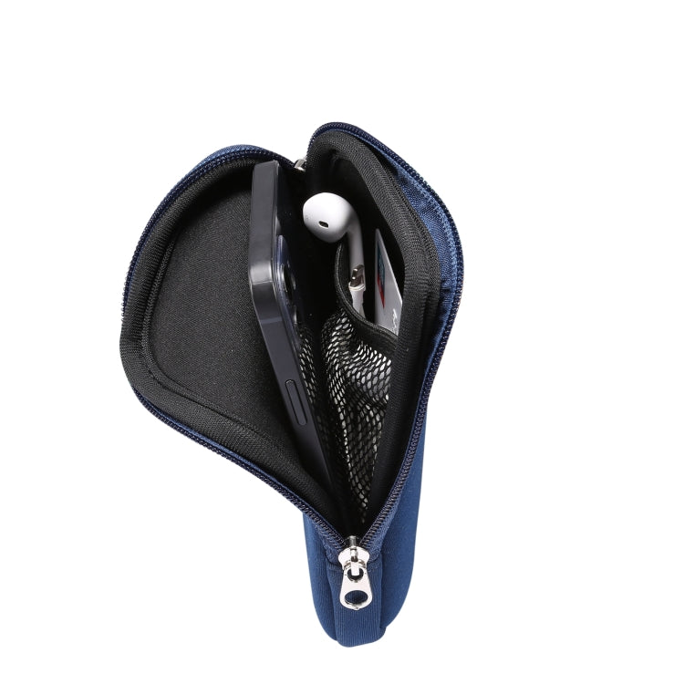 Universal Elasticity Zipper Protective Case Storage Bag with Lanyard For Huawei Mate 20 X / 7.2 inch Smart Phones