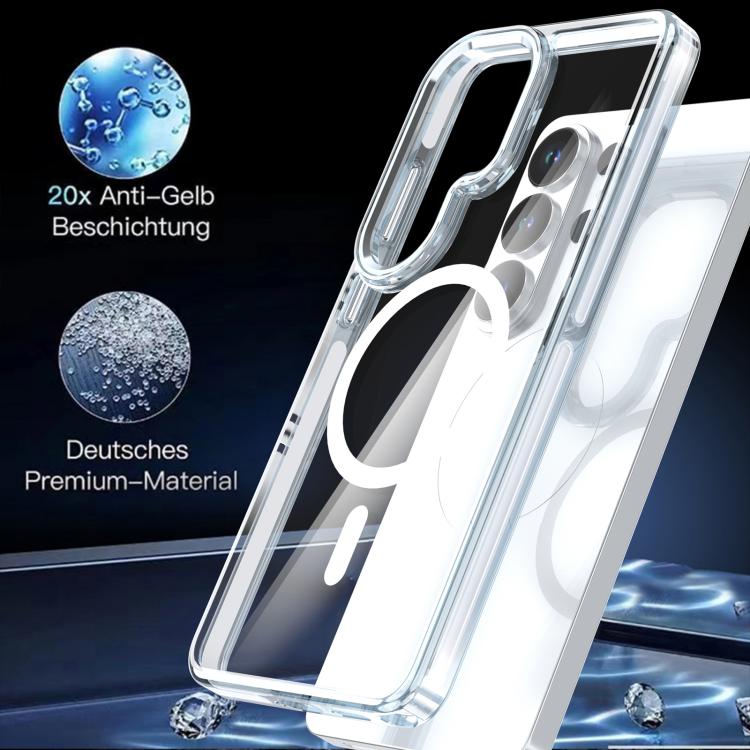 For Samsung Galaxy S26 Ultra 5G Qicai Two-color Transparent Magnetic Phone Case