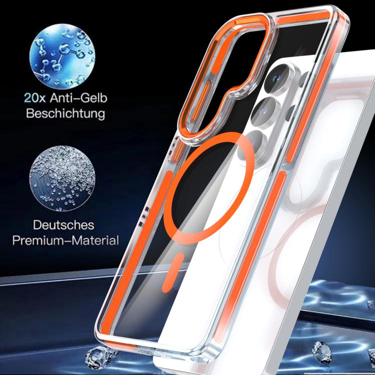 For Samsung Galaxy S26 Ultra 5G Qicai Two-color Transparent Magnetic Phone Case
