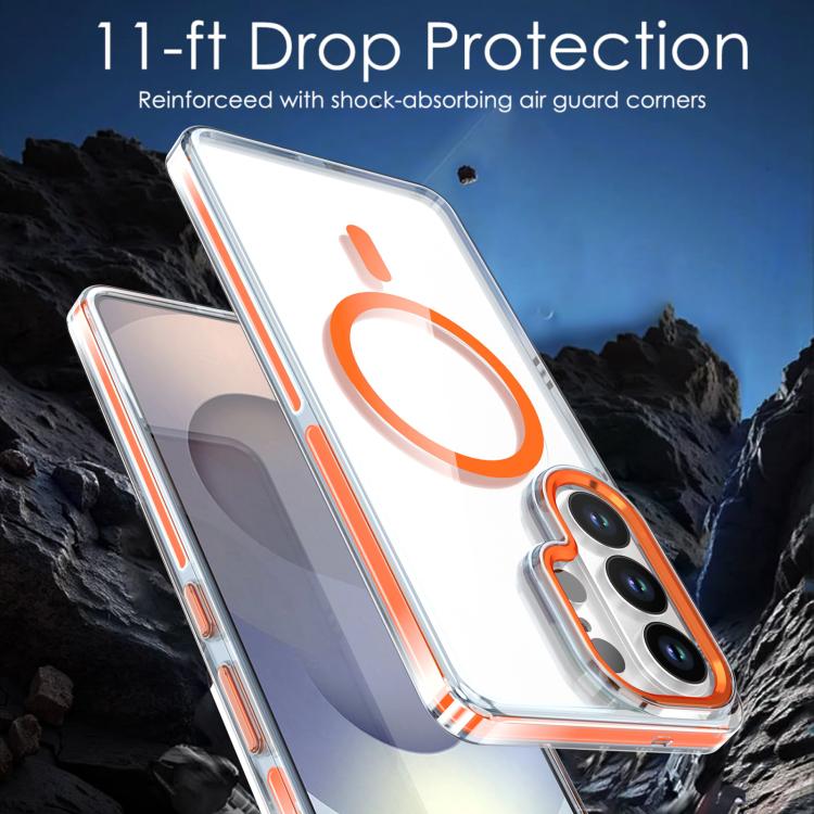For Samsung Galaxy S26 Ultra 5G Qicai Two-color Transparent Magnetic Phone Case