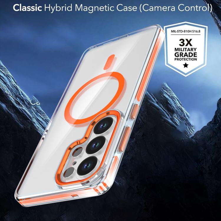 For Samsung Galaxy S26 Ultra 5G Qicai Two-color Transparent Magnetic Phone Case