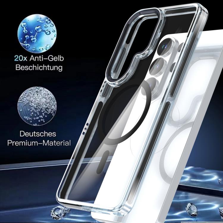 For Samsung Galaxy S26 Ultra 5G Qicai Two-color Transparent Magnetic Phone Case