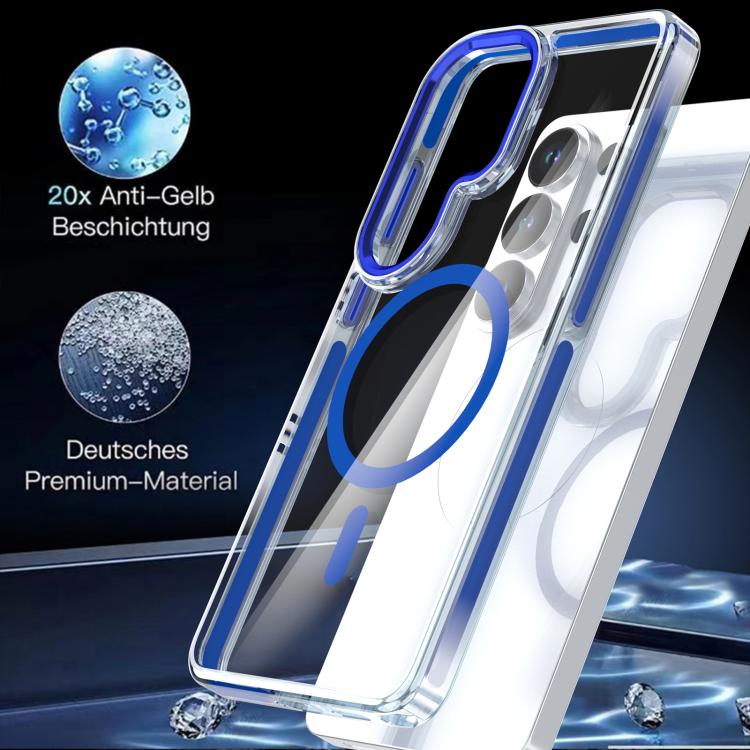 For Samsung Galaxy S26 Ultra 5G Qicai Two-color Transparent Magnetic Phone Case