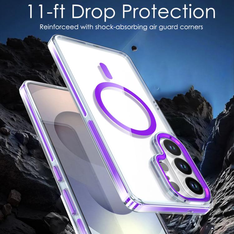 For Samsung Galaxy S26 Ultra 5G Qicai Two-color Transparent Magnetic Phone Case