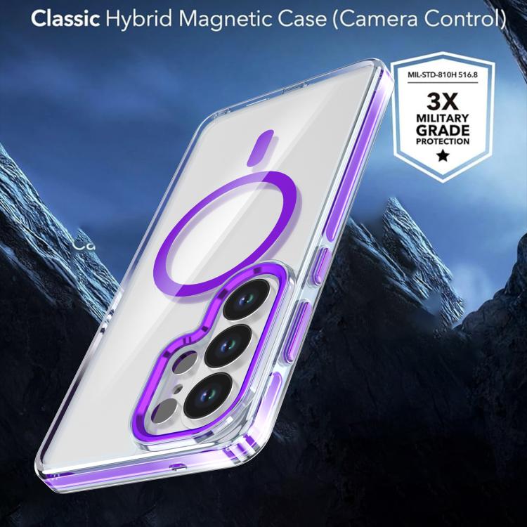 For Samsung Galaxy S26 Ultra 5G Qicai Two-color Transparent Magnetic Phone Case