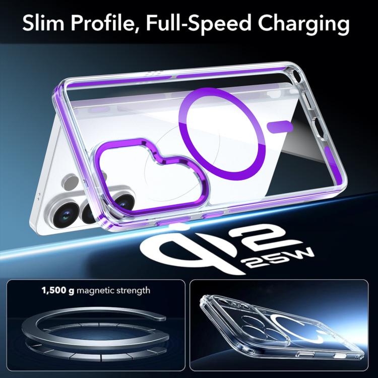 For Samsung Galaxy S26 Ultra 5G Qicai Two-color Transparent Magnetic Phone Case