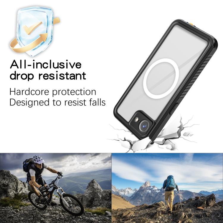 For iPhone 17e / 16e RedPepper Magnetic Waterproof Phone Case - Black