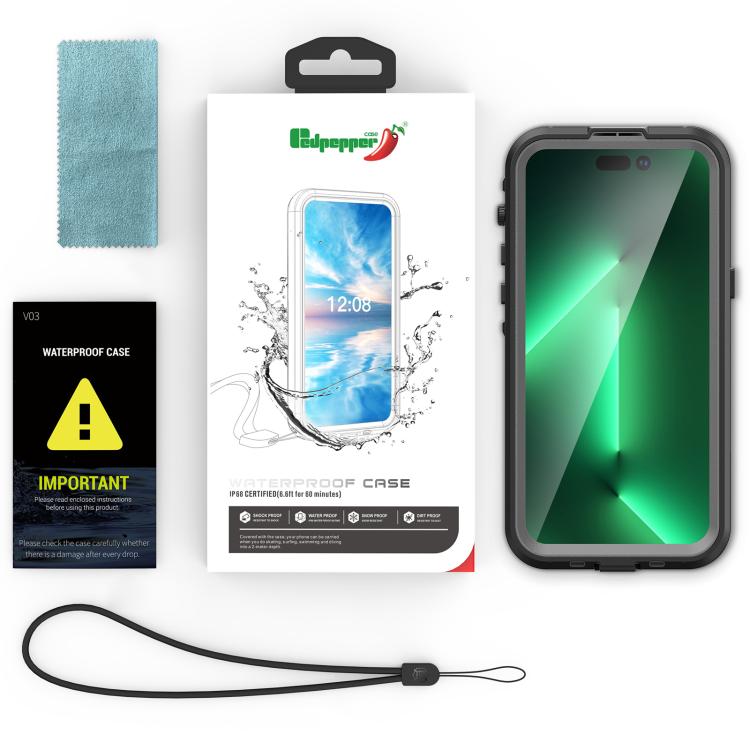 For iPhone 17e / 16e RedPepper Magnetic Waterproof Phone Case - Black