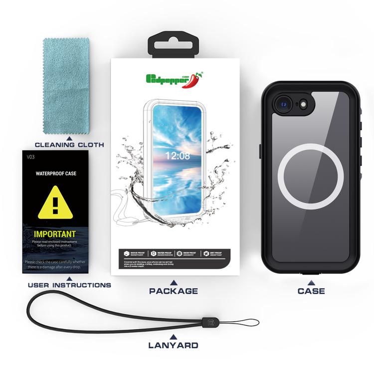 For iPhone 17e / 16e RedPepper A Style Magnetic Rugged Phone Case - Black