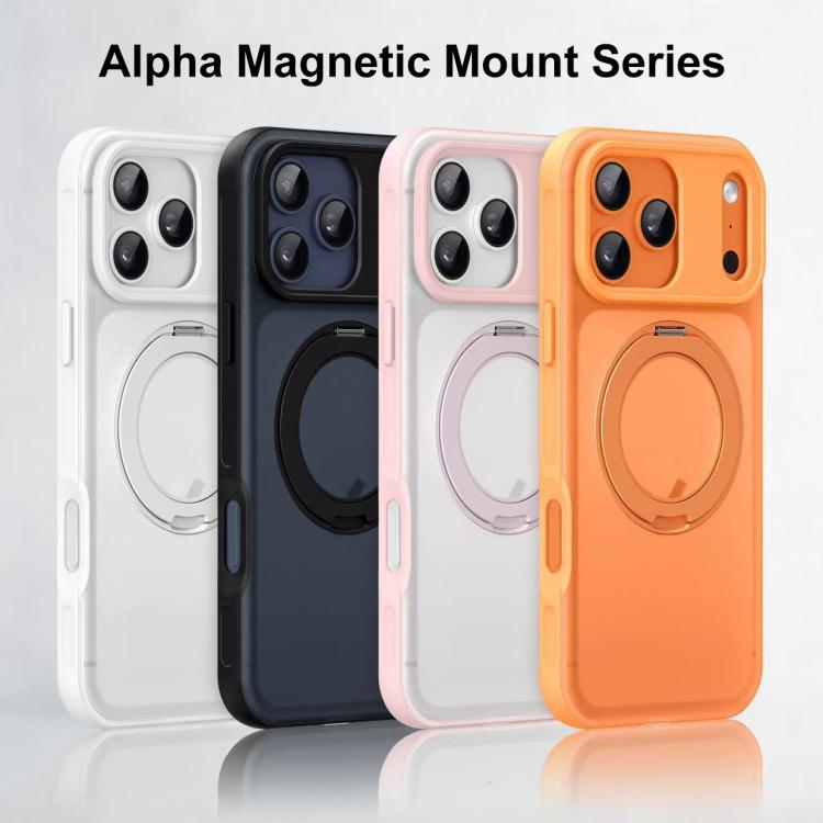 For iPhone 17 Pro Max Alpha-style Rotating Bracket Magnetic Phone Case