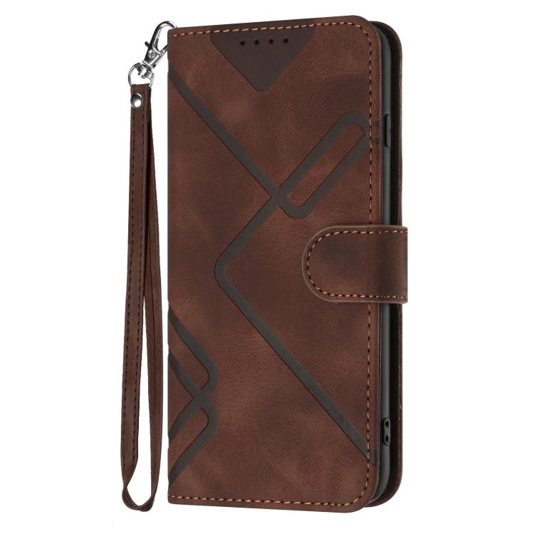 For Realme 16 5G Line Pattern Skin Feel Leather Phone Case