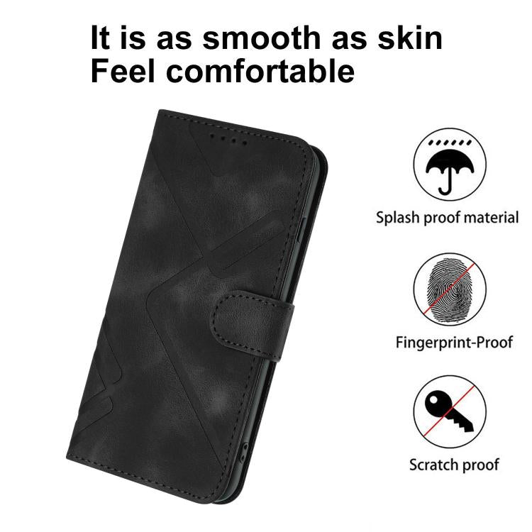 For Realme Note 80 4G Line Pattern Skin Feel Leather Phone Case
