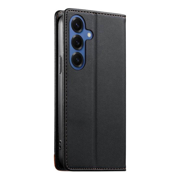 For Samsung Galaxy S26+ 5G Dierfeng Splicing Strong Magnetic RFID Vegan Leather Phone Case