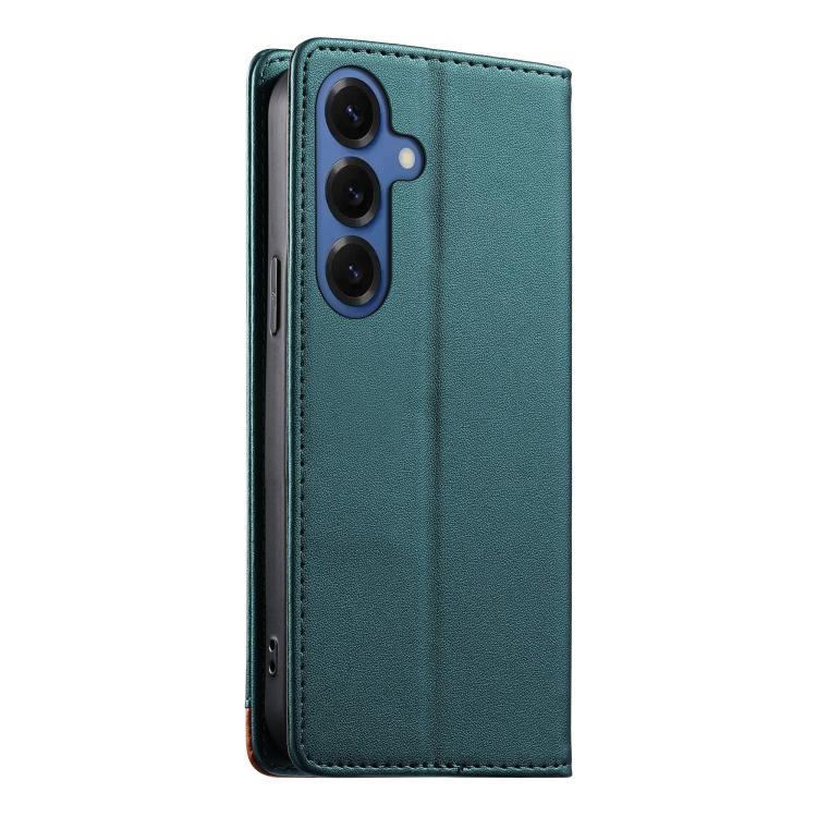 For Samsung Galaxy S26+ 5G Dierfeng Splicing Strong Magnetic RFID Vegan Leather Phone Case