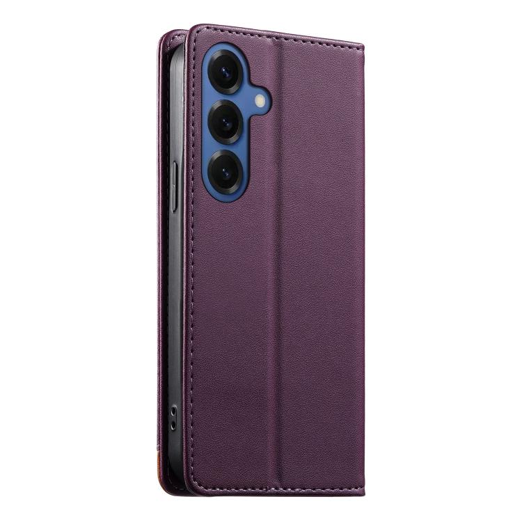 For Samsung Galaxy S26+ 5G Dierfeng Splicing Strong Magnetic RFID Vegan Leather Phone Case