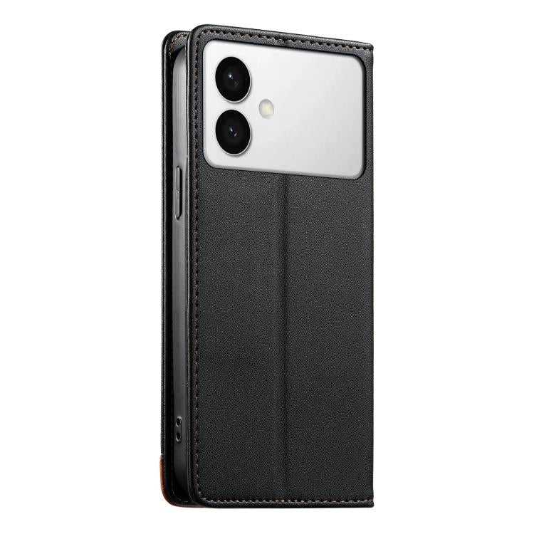 For Samsung Galaxy S26 Edge 5G Dierfeng Splicing Strong Magnetic RFID Vegan Leather Phone Case