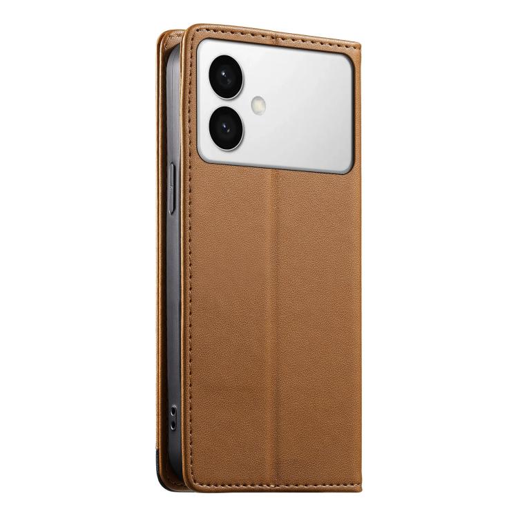 For Samsung Galaxy S26 Edge 5G Dierfeng Splicing Strong Magnetic RFID Vegan Leather Phone Case