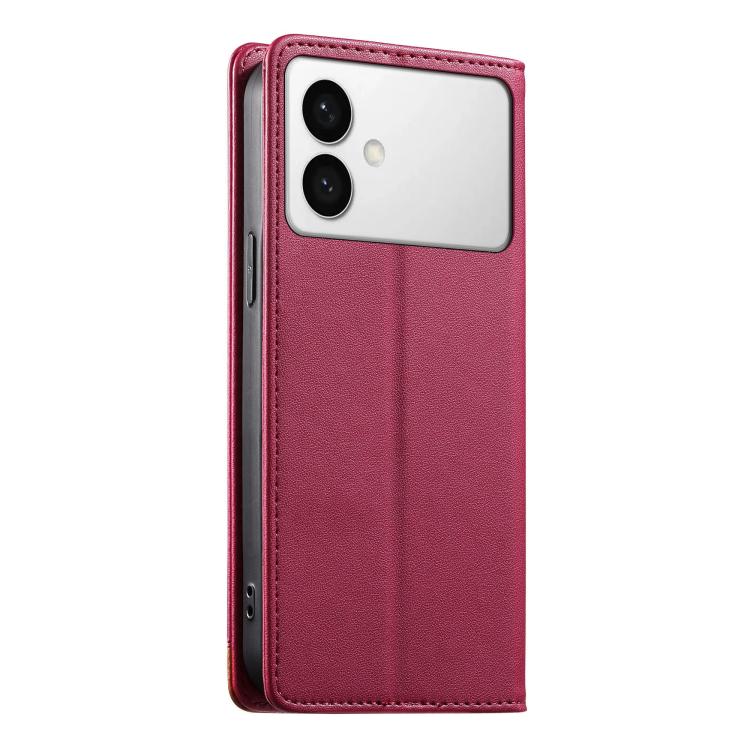 For Samsung Galaxy S26 Edge 5G Dierfeng Splicing Strong Magnetic RFID Vegan Leather Phone Case