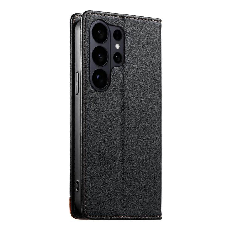 For Samsung Galaxy S26 Ultra 5G Dierfeng Splicing Strong Magnetic RFID Vegan Leather Phone Case