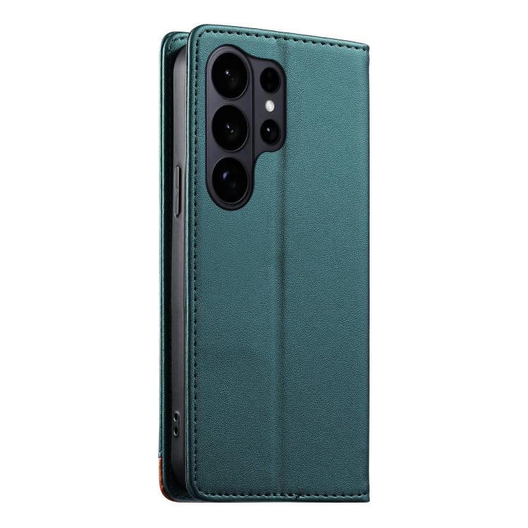 For Samsung Galaxy S26 Ultra 5G Dierfeng Splicing Strong Magnetic RFID Vegan Leather Phone Case
