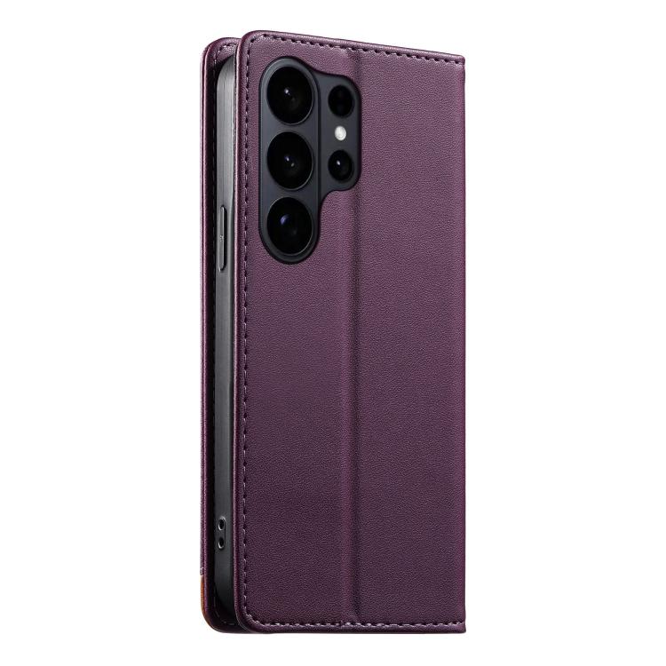 For Samsung Galaxy S26 Ultra 5G Dierfeng Splicing Strong Magnetic RFID Vegan Leather Phone Case