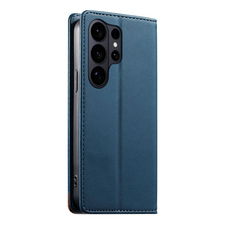 For Samsung Galaxy S26 Ultra 5G Dierfeng Splicing Strong Magnetic RFID Vegan Leather Phone Case