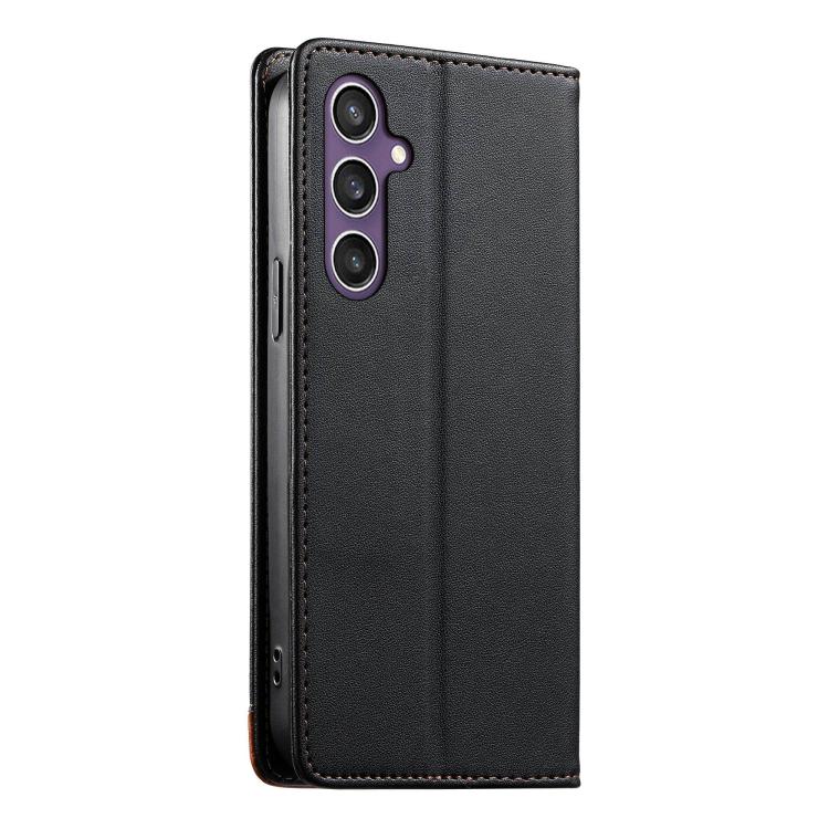 For Samsung Galaxy S23 FE 5G Dierfeng Splicing Strong Magnetic RFID Vegan Leather Phone Case
