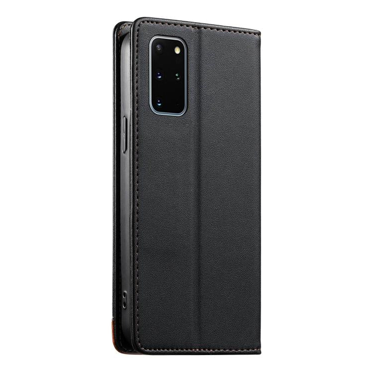 For Samsung Galaxy S20+ Dierfeng Splicing Strong Magnetic RFID Vegan Leather Phone Case