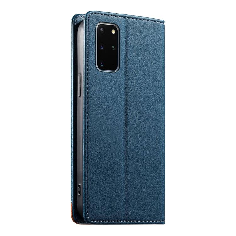 For Samsung Galaxy S20+ Dierfeng Splicing Strong Magnetic RFID Vegan Leather Phone Case